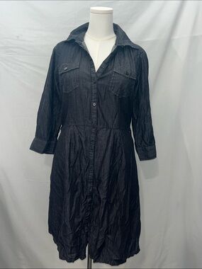 Converse Dark Denim Toned Button-Front Shirt Dress